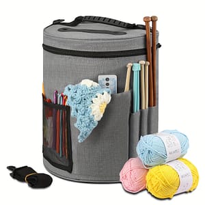 Large Capacity Crochet Bag: Yarn Storage, Knitting Needle Organizer, Crochet Tote Bag With Front Pocket For Yarn, Hooks, And Needles – And Lightweight Arts, Crafts & Sewing Shop Online at Dubai Trades