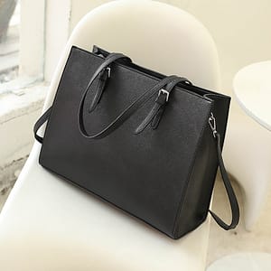 Large Capacity Laptop Tote Bag, Pu Leather Textured Shoulder Bag, Casual Versatile Commuter Bag Clothing, Shoes & Jewelry Shop Online at Dubai Trades