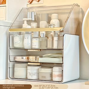 Large Capacity Makeup Organizer With Drawers – Cosmetic, Perfume & Skincare Storage Box For Vanity And Bathroom Countertop, Makeup Organizers Storage Bath Shop Online at Dubai Trades