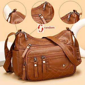 Large Capacity Nylon Shoulder Bag With Adjustable Strap, Anti-theft Zip Closure – Available In Light Brown, Light Gray, Red, Black Clothing, Shoes & Jewelry Shop Online at Dubai Trades