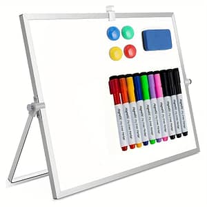 Large Magnetic Dry Erase Whiteboard With Stand – Portable Double-sided Easel, Includes 10 Markers & 4 Magnets, Ideal For Use Calendars, Planners & Personal Organizers Shop Online at Dubai Trades