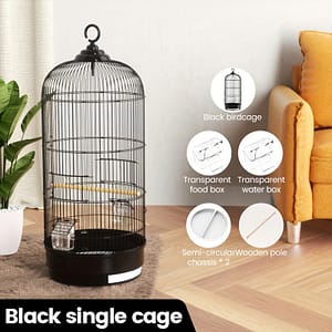 Large Round Metal Birdcage With Accessory , Luxury For Parakeets, , And – With And Feeder Cups Birdcages Shop Online at Dubai Trades