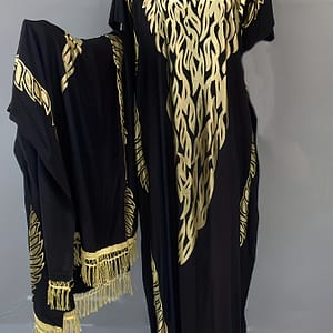 Large Size Luxury Leaf Loose Robe Middle Dress With Luxury Headscarf Clothing Shop Online at Dubai Trades