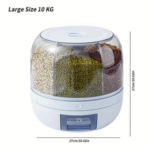 Large-capacity Rotating Rice Dispenser – Airtight, Moisture-proof Storage Container For Grains & , 5kg/10kg Capacity, Ideal For Kitchen Organization Cereal Containers Shop Online at Dubai Trades