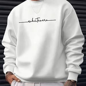 Letter Print Men’s Long Sleeve Crew Neck Sweatshirt, Pullover Sweatshirt, Casual Comfy Top For , Outdoor Sports Active Shop Online at Dubai Trades