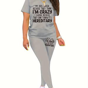Letter Print Spring/summer New Women’s Casual Two-piece Set Clothing Shop Online at Dubai Trades