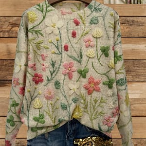 Lightweight Women’s Sweater With A Round Neck And Long Sleeves, Featuring An . Clothing Shop Online at Dubai Trades