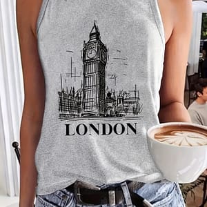 London Neck Top, Casual Sleeveless Top For Summer, Women’s Clothing Clothing Shop Online at Dubai Trades