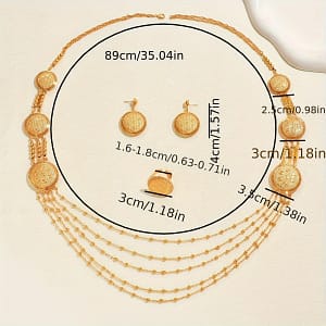 Luxurious 4pcs Tassel Jewelry Set For Women – Vintage Style Necklace, Earrings & Ring – Weddings & Banquets, Vintage Jewelry Clothing, Shoes & Jewelry Shop Online at Dubai Trades