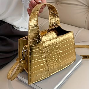 Luxurious Crocodile Print Synthetic Leather Handbag For Women – Print, Snap Button Closure, Synthetic Lining, Formal & Casual Occasions Clothing, Shoes & Jewelry Shop Online at Dubai Trades
