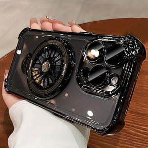 Luxury Magnetic 360°rotation Stand For Iphone 15 12 14 13 Pro Max 11 New With Transparent Electroplated Protection Funda Basic Cases Shop Online at Dubai Trades