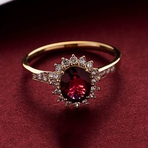 Luxury S925 Pure Silvery Rose Your Majesty Flower Four-claw Oval Red Jewelry Ring For Women Clothing, Shoes & Jewelry Shop Online at Dubai Trades