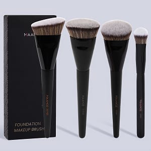 Maange 4-pack Foundation Brush, Concealer Brush, Blush Brush, With Case, Round And Oblique Brushes, Soft Bristles, Easy To Travel, Beginner Gift Makeup Brush For Campus Beauty & Personal Care Shop Online at Dubai Trades