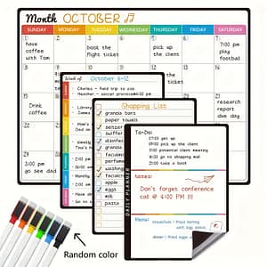 Magnetic Dry Erase Monthly Calendar Set – 14.56″x11.02″ Monthly Calendar, 6.29″x8.66″ Weekly, Daily, List Boards For Fridge – 6 Extra Fine Point Markers Included – Shipped Flat Calendars, Planners & Personal Organizers Shop Online at Dubai Trades
