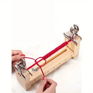 Making Kit – Wooden Craft Tool Set For Bracelets, Wristbands & Hair Ties With Red Cord, Metal Clasps & Adjustable Knobs – No Power Needed Arts, Crafts & Sewing Shop Online at Dubai Trades