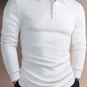 Men’ Color Jacquard Short Sleeve Lapel T-shirt For Summer, Casual Slim Tops As Gift Clothing Shop Online at Dubai Trades