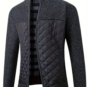 Men’ Color Splicing Stand Collar Jacket, Casual Stylish Long Sleeve Coat Spring And Autumn Outdoor Clothes Clothing Shop Online at Dubai Trades
