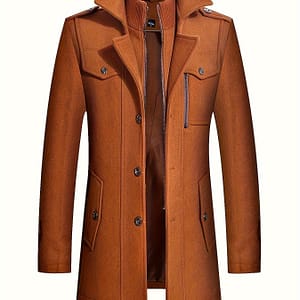 Men’ Color Warm Jacket With Pockets, Double Lapel, Autumn/winter Casual Wear Clothing Shop Online at Dubai Trades