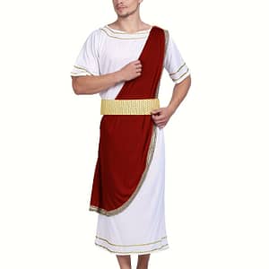 Men’ Halloween Costume, Roman Toga Party Cosplay, Polyester 100% Solid Crew Neck With Belt Detail, Non-stretch Woven Fabric, Regular Fit – 180gsm Clothing, Shoes & Jewelry Shop Online at Dubai Trades