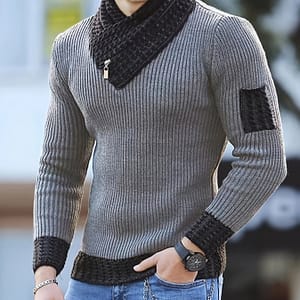 Men’ Pullover Long Sleeve Urban Scarfed High-neck Sweater, Clothing, Shoes & Jewelry Shop Online at Dubai Trades