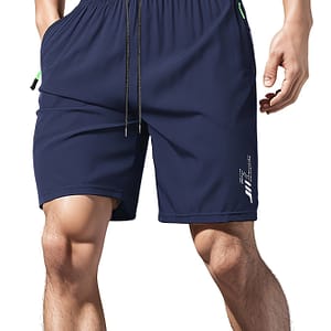 Men’ Quick Drying Shorts, Casual Slightly Stretch Elastic Waist Drawstring Shorts For Summer Gym Workout Training Active Shop Online at Dubai Trades