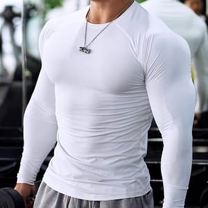 Men’ Solid Color Long Sleeve Comfy T-shirt, Breathable Quick-drying Tee Men’s Summer Clothes Top For Sports Fitness Running Basketball Mountaineering Cycling Clothing Shop Online at Dubai Trades