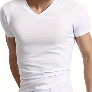 Men’ -neck Short Sleeve T-shirt – Soft Polyester Blend, Casual Summer Tee For Casual Attire Clothing Shop Online at Dubai Trades