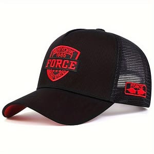Men’s Adjustable Mesh Baseball Cap With Force Embroidery – Breathable, Sun-protective Casual Hat For Outdoor Activities, Travel & Beach Vacations Hats Shop Online at Dubai Trades
