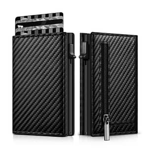 Men’s Anti-theft Wallet, Rfid Blocking Credit Card Holder With Zipper Coin Pocket, Automatic Pop-up Card Holder Money Clip, Ideal Gift For Men Accessories Shop Online at Dubai Trades
