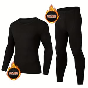 Men’s Autumn And Winter 2-piece Set Solid Seamless Breathable Underwear Warm Tops And Pant Set Clothing Shop Online at Dubai Trades