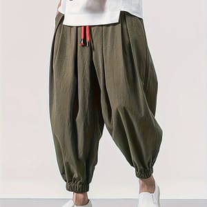 Men’s Baggy Yoga Hippie Boho Harem Pants Drawstring Sweatpants Loose Drop Crotch Trousers Casual Shop Online at Dubai Trades