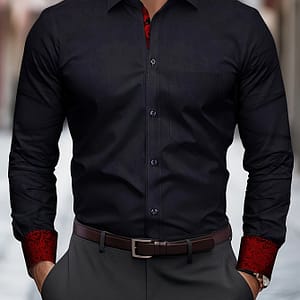 Men’s Block Polyester Shirt, Cs5804, Skinny Fit With Slight Stretch, Woven Fabric, Lapel Collar, Button Details, 100% Polyester, 120g/m² – Adult Casual Shirting Casual Button-Down Shirts Shop Online at Dubai Trades