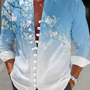 Women’s Floral Print Textured Casual Pajama Set, Long Sleeve Buttons Lapel Top & Pants, Comfortable Relaxed Fit For Fall Clothing Shop Online at Dubai Trades 4