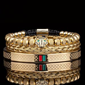 Men’s Bracelet Handmade Braided Bracelet Men’s Cz Leopard Head Enamel Bracelet Stainless Steel Jewelry Accessories Bracelets Shop Online at Dubai Trades