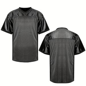 Men’s Breathable Mesh Football Jersey – Lightweight, Moisture-wicking V-neck Uniform For Training, Practice & Outdoor Sports, Orange With Black Neckline & Pockets Clothing Shop Online at Dubai Trades