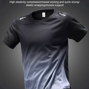 Men’s Breathable Mesh Gradient T-shirt – Loose Fit, Short Sleeve, Round Neck | Sporty & Casual Summer Tee Active Shop Online at Dubai Trades 2