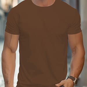 Men’s Casual Athletic Short Sleeve T-shirt In Solid Color, Sporty Classic Crew Neck T-shirt, Breathable And Comfortable For Wear Active Shirts & Tees Shop Online at Dubai Trades