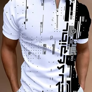 Men’s Casual Golf Shirt, Polyester Lapel Collar Short Sleeve Top With Random Print, Slight Stretch Fabric, Regular Fit, Spring/summer/fall Season, Plus Size Clothing, Shoes & Jewelry Shop Online at Dubai Trades