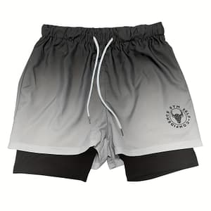 Men’s Casual Gradient Double-layer Sports Shorts With Drawstring For Basketball Running Base Layers & Compression Shop Online at Dubai Trades