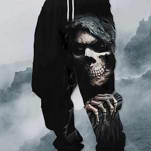 Men’s Casual Joggers With Halloween Skull Print – Comfortable Polyester, Pockets, Machine Washable Active Shop Online at Dubai Trades