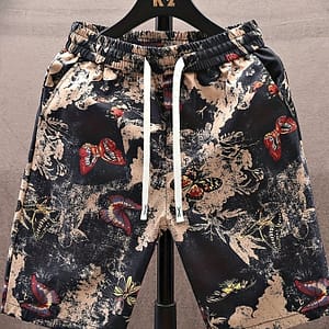 Men’s Casual Pattern Shorts, Chic Waist Drawstring Beach Shorts With Pockets For Beach Resort Clothing Shop Online at Dubai Trades