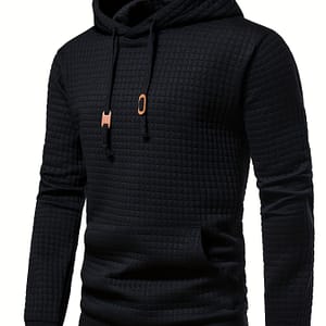 Men’s Casual Plaid Hooded Sweatshirt With Pockets, 100% Polyester Knit Fabric, Long Sleeve Pullover For Sports & Beach, Regular Fit, Autumn/winter Collection Hiking & Outdoor Recreation Clothing Shop Online at Dubai Trades