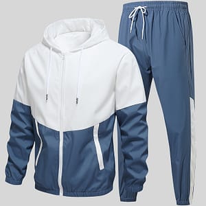 Men’s Casual Sports Set, Spring/autumn Hooded Jacket And Pants, 2-piece Stylish Athletic Suit, Youth Fashion Trend, Color Active Shop Online at Dubai Trades