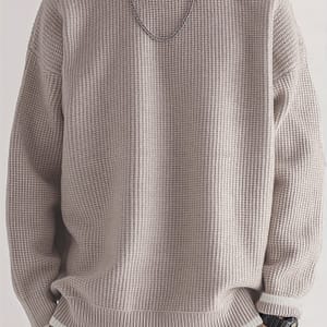 Men’s Color Fake Two-piece Knitted Pullover, Casual Long Sleeve Crew Neck Sweater For Clothing Shop Online at Dubai Trades