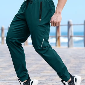 Men’s Comfortable Casual Solid Color Drawstring Sports Pants With Zipper Pockets Casual Shop Online at Dubai Trades