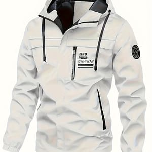 Men’s Fashion Casual Windbreaker With Hood And Zip Pockets – Light And Breathable Clothing Shop Online at Dubai Trades