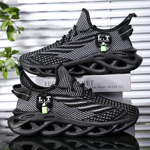 Men’s Fashion Sneakers 2024, Breathable Knitted Fabric Mid-top Casual Shoes, Solid Color, Round Toe, Eva Sole, Slip-on/lace-up, Trendy Sports Running Shoes For Spring/summer Clothing, Shoes & Jewelry Shop Online at Dubai Trades