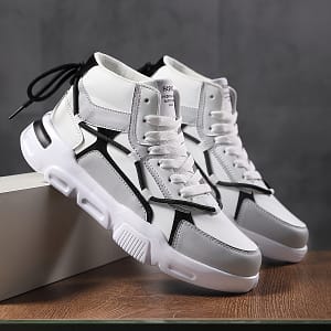 Men’s High Block Skate Shoes, Comfy Non Slip Casual Lace Up Sneakers For Men’s Outdoor Activities Athletic Shop Online at Dubai Trades