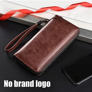 Men’s High-quality Leather Wallet With Long Zipper, Anti-theft Business Clutch Bag, Credit Card Holder Purse – Black Accessories Shop Online at Dubai Trades