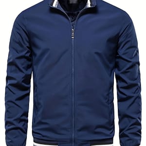 Men’s Jacket, Vintage Lapel Zip Up Windproof Sports Jacket For Outdoor Active & Performance Shop Online at Dubai Trades